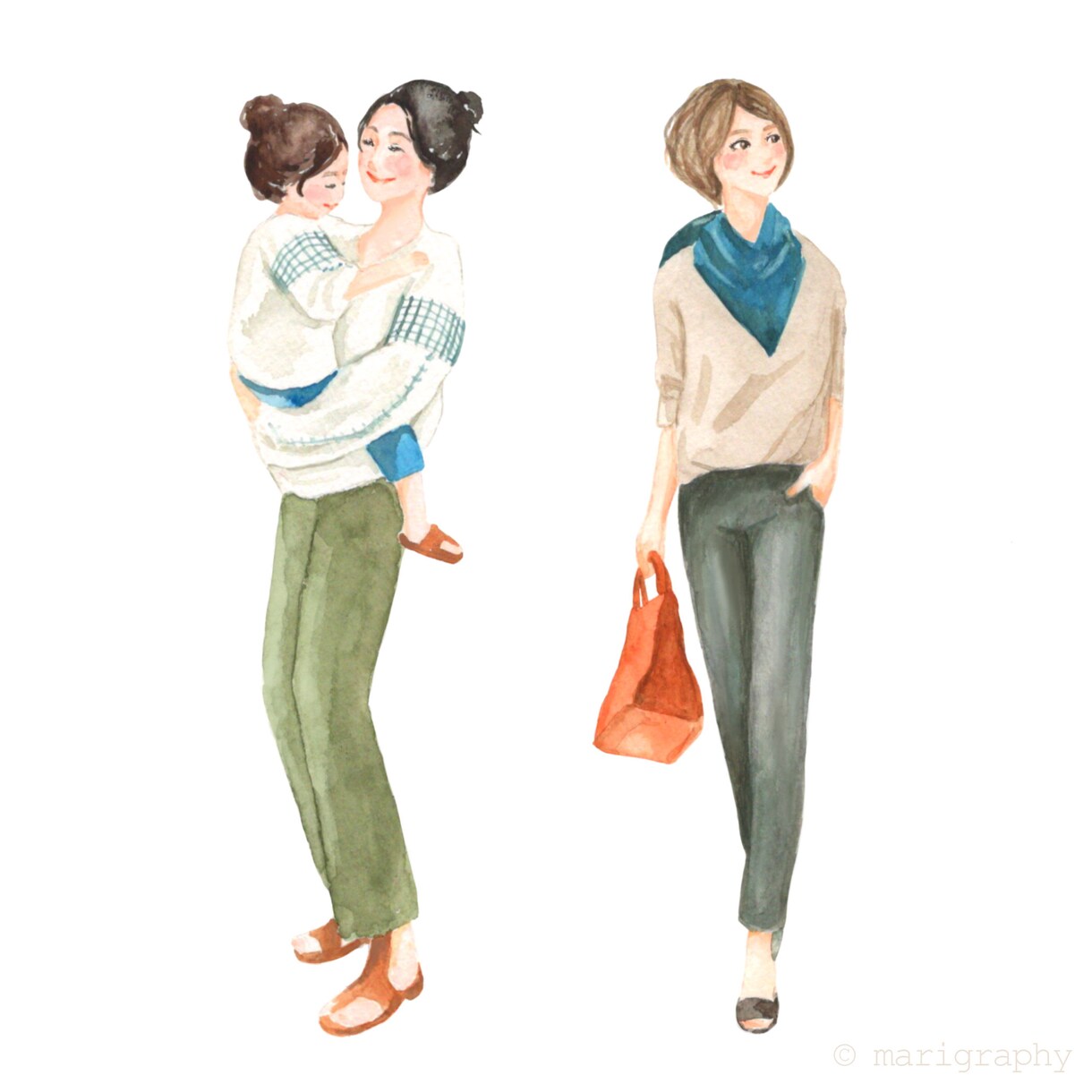 ファッションイラストを手描きの水彩画で描きます 〜丁寧なヒアリング〜 温かく優しいタッチが得意です♪ イメージ6
