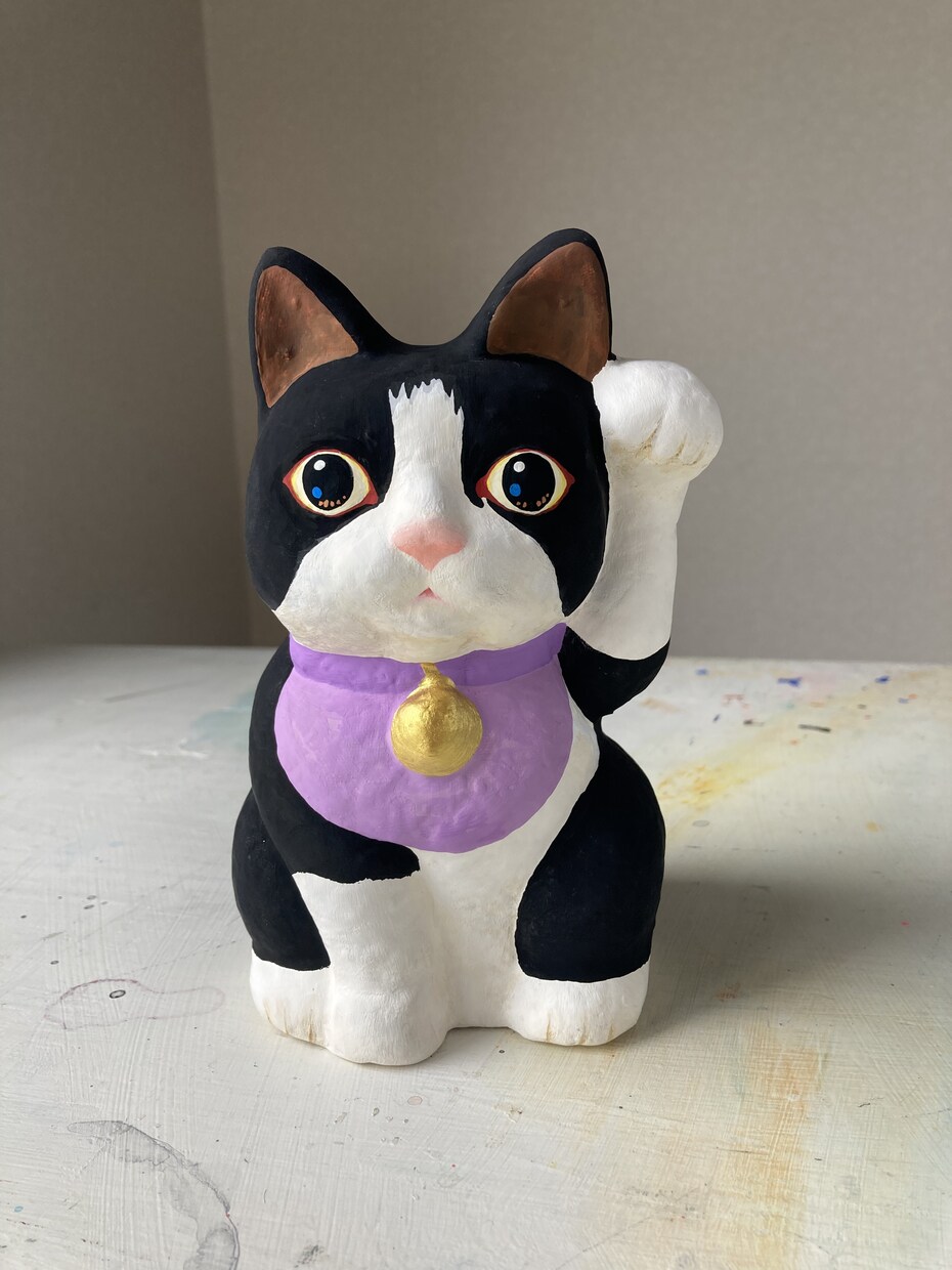 愛猫様似の張り子の招き猫、お作り致します 起業・開業・引越しのお祝いや、猫好きの方への贈答用にぜひ！ イメージ3