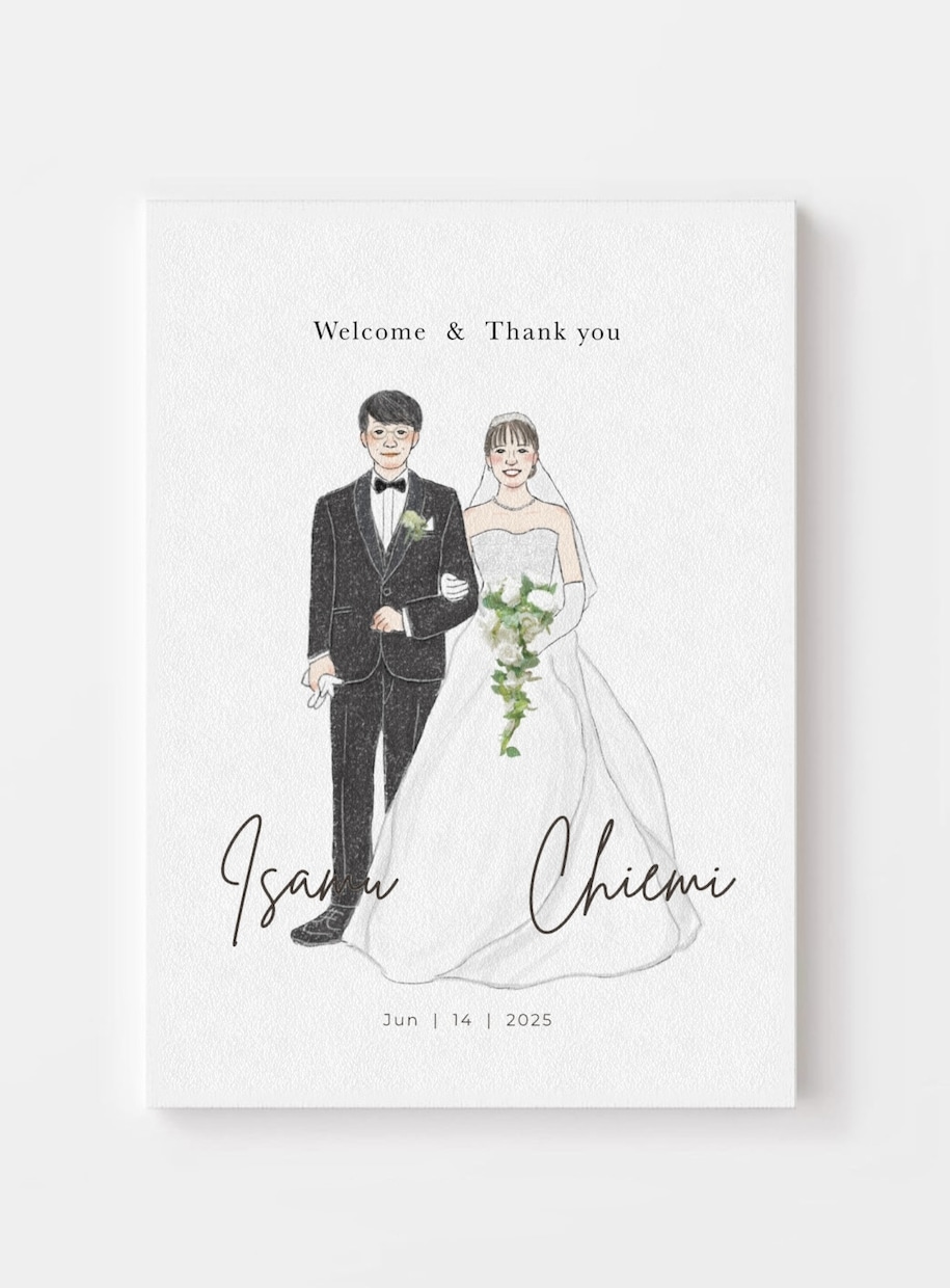 受注制作／新郎新婦を描きます データ納品！結婚式のウェルカムボードにおすすめ！ イメージ1
