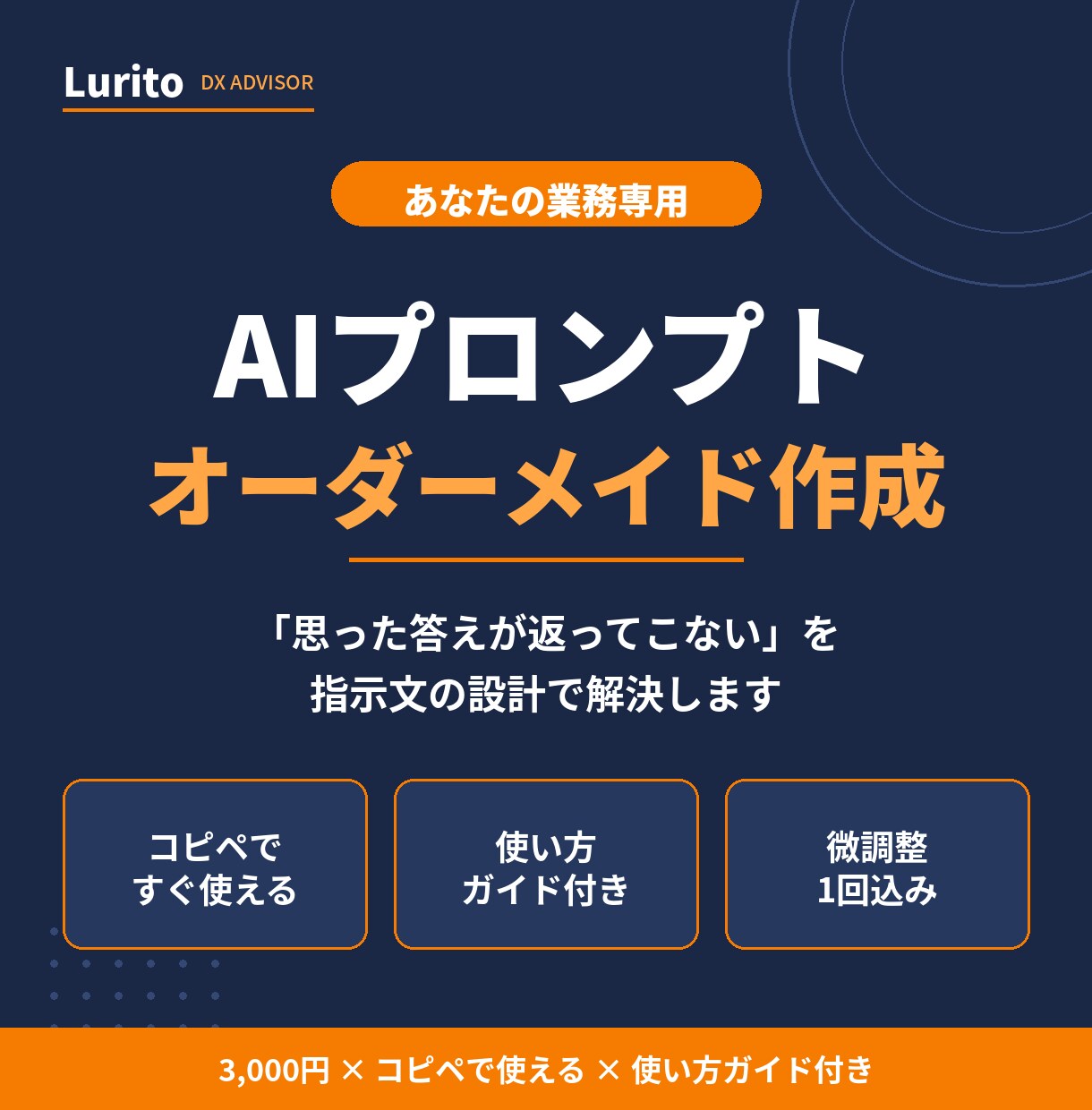 あなたの業務専用のAIプロンプトを作成します 業務に合わせてオーダーメイド｜使い方ガイド付き イメージ1
