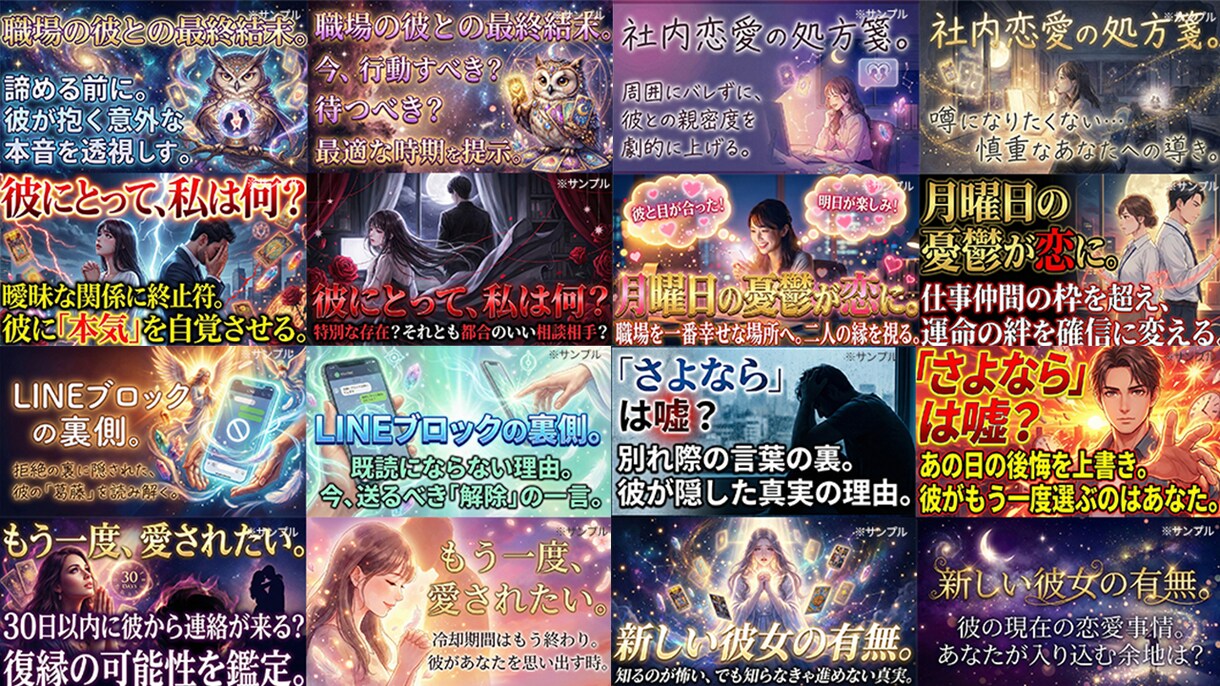 占い・恋愛特化|YouTubeサムネイル制作します 本気の鑑定が、軽く見られないデザインに イメージ4