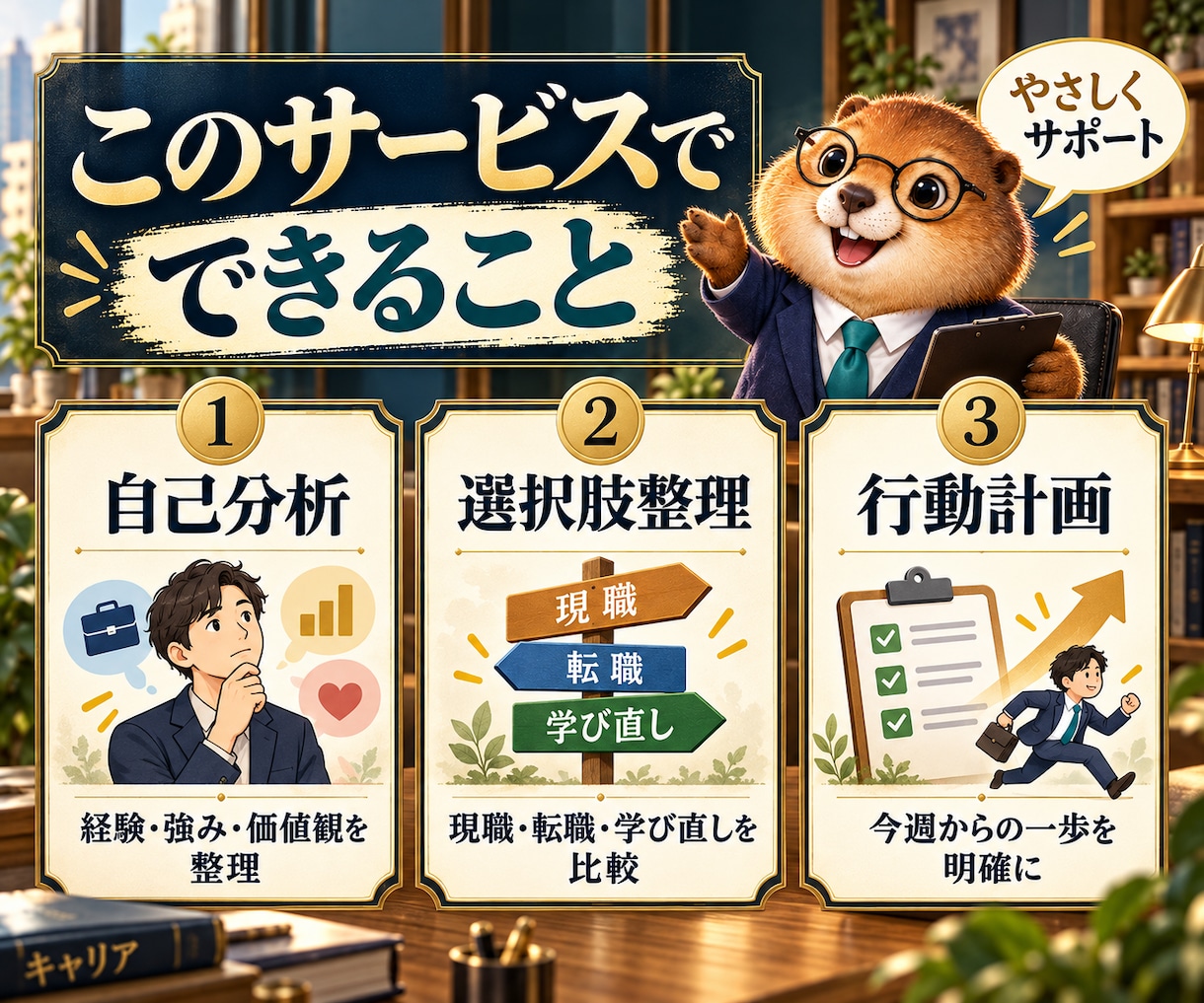 キャリア相談AIで自己分析と将来設計を支えます 仕事/キャリア/経歴/将来を整理！次の一歩を明確に イメージ3