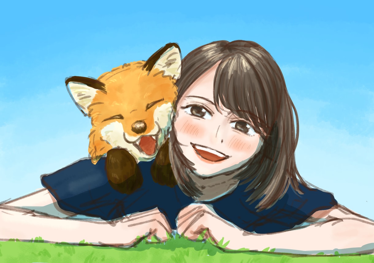 動物と一緒のアイコン描きます 修正何度でもOK！ペットとのイラストにピッタリ！ イメージ4