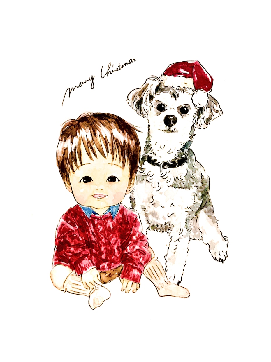 こどもの可愛い似顔絵描きます こどものほっこりかわいい水彩画似顔絵 イメージ9