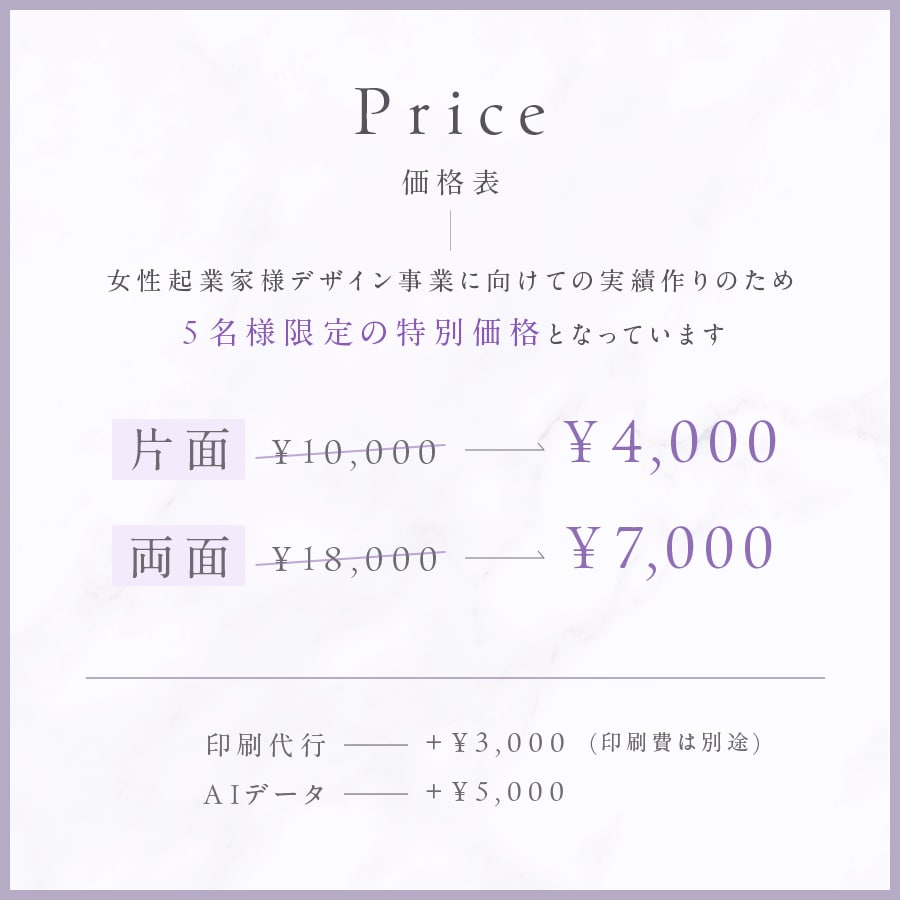 女性起業家の方、交流会でお渡しする名刺作ります 思わずときめく、“私らしさ”が伝わる名刺に変えませんか？ イメージ2