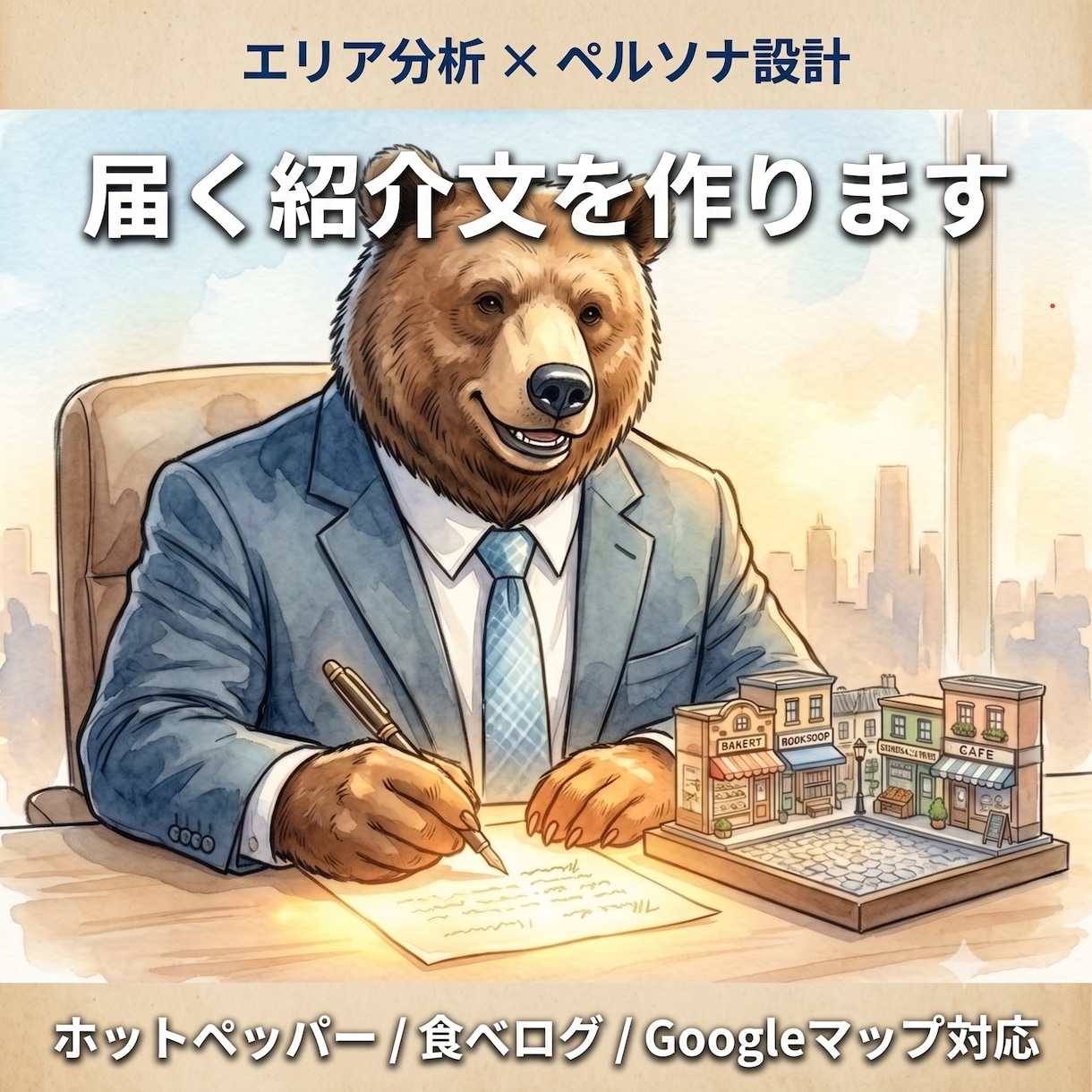 お店の"来てほしい人"に届く紹介文を作ります 文章の前に、あなたの街を調べます。現役メーカー広報部長が対応 イメージ1