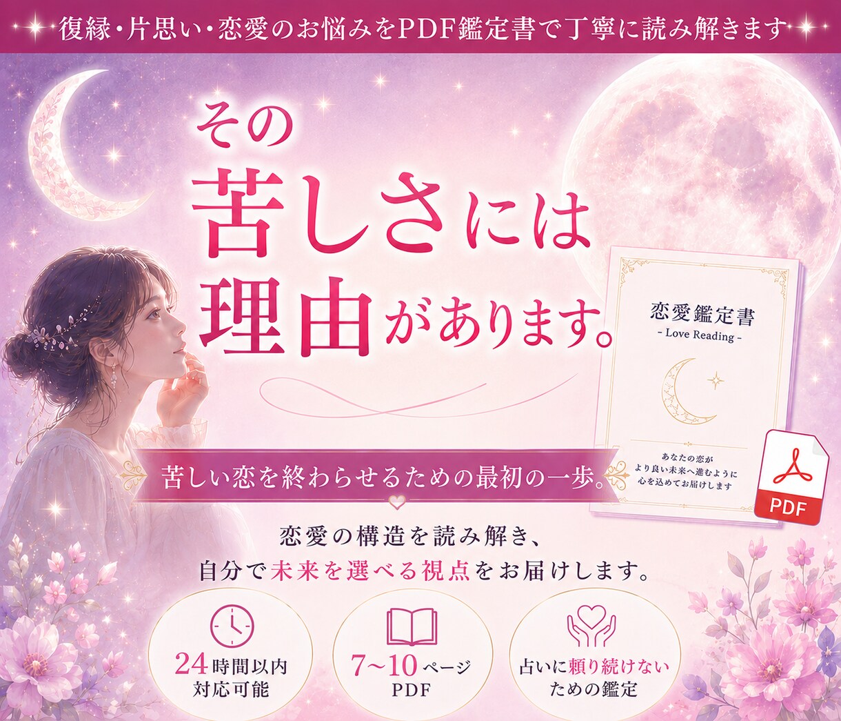 愛が苦しい理由を読み解きPDF鑑定書でお届けします 苦しい恋を終わらせる最初の一歩 イメージ1