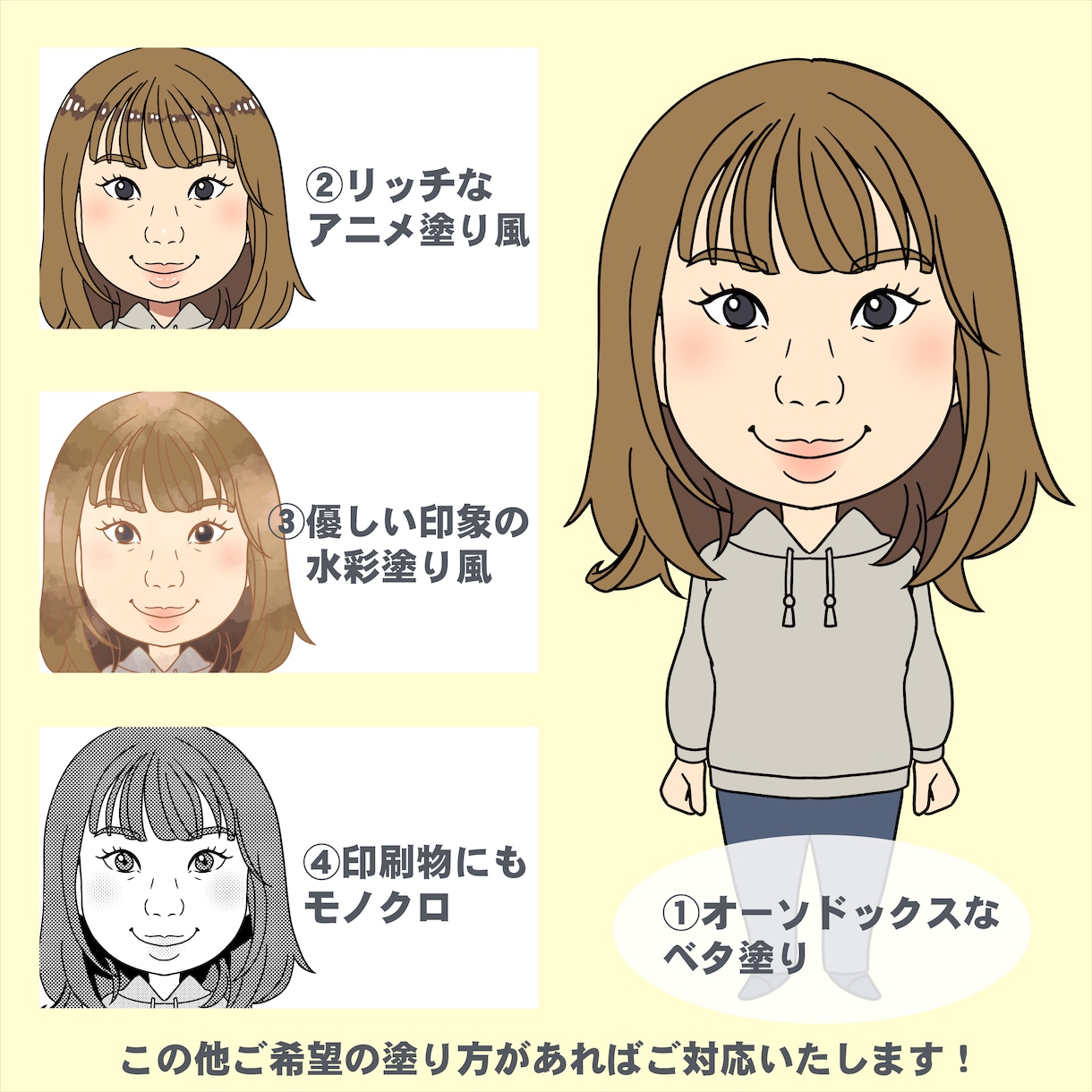 親しみやすいディフォルメ似顔絵お描きします 名刺・SNS・年賀状などに！プレゼントにも最適！ イメージ3