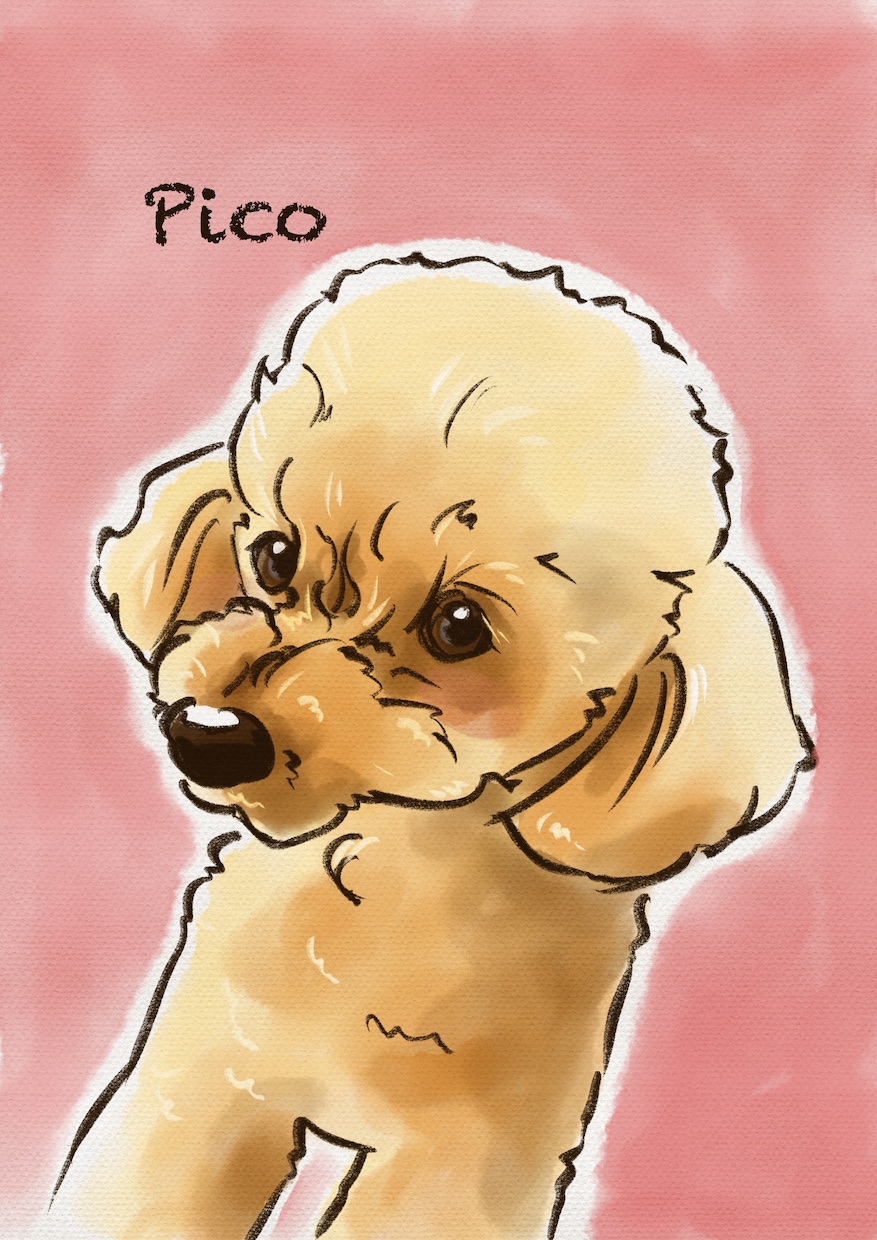 愛犬の似顔絵イラストをお描きします アイコン、鑑賞用、プレゼントに イメージ1