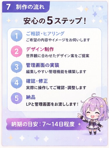 VTuber専用♪映えるLPを制作します 購入後も自分でどんどん更新できるVTuber公式LPを制作♪ イメージ7