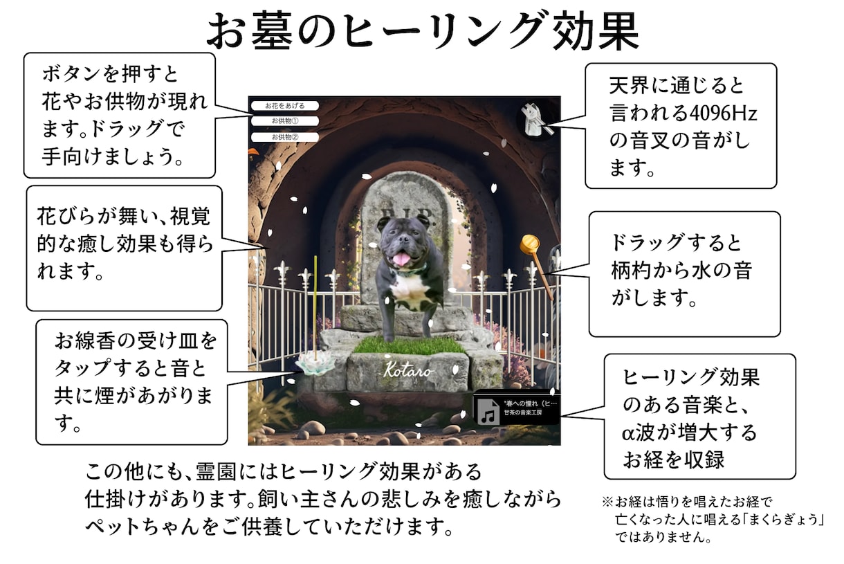 あなたのペットのお墓つくります ペットロス ヒーリング効果搭載のお墓 イメージ2