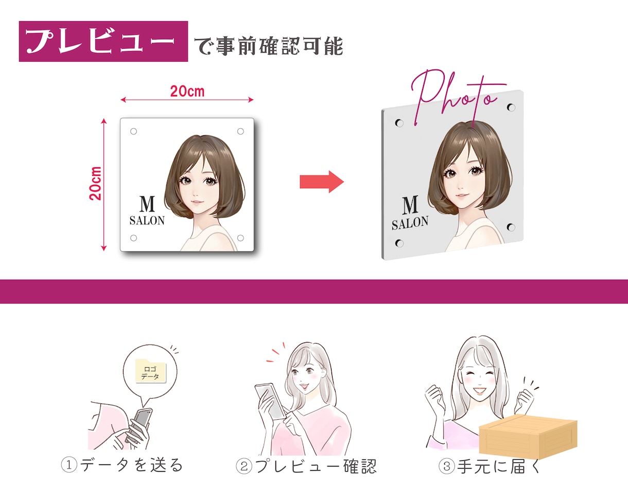 雨水、紫外線に強い【屋外用看板】製作して送ります 鮮明な印刷で遠くからでもはっきり見える、設置も簡単な小型看板 イメージ5