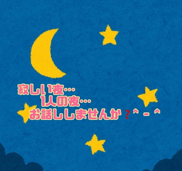 寂しい夜の話し相手します 寂しい夜ありませんか❓誰かと繋がれたらそんな時にどうぞ！ イメージ1