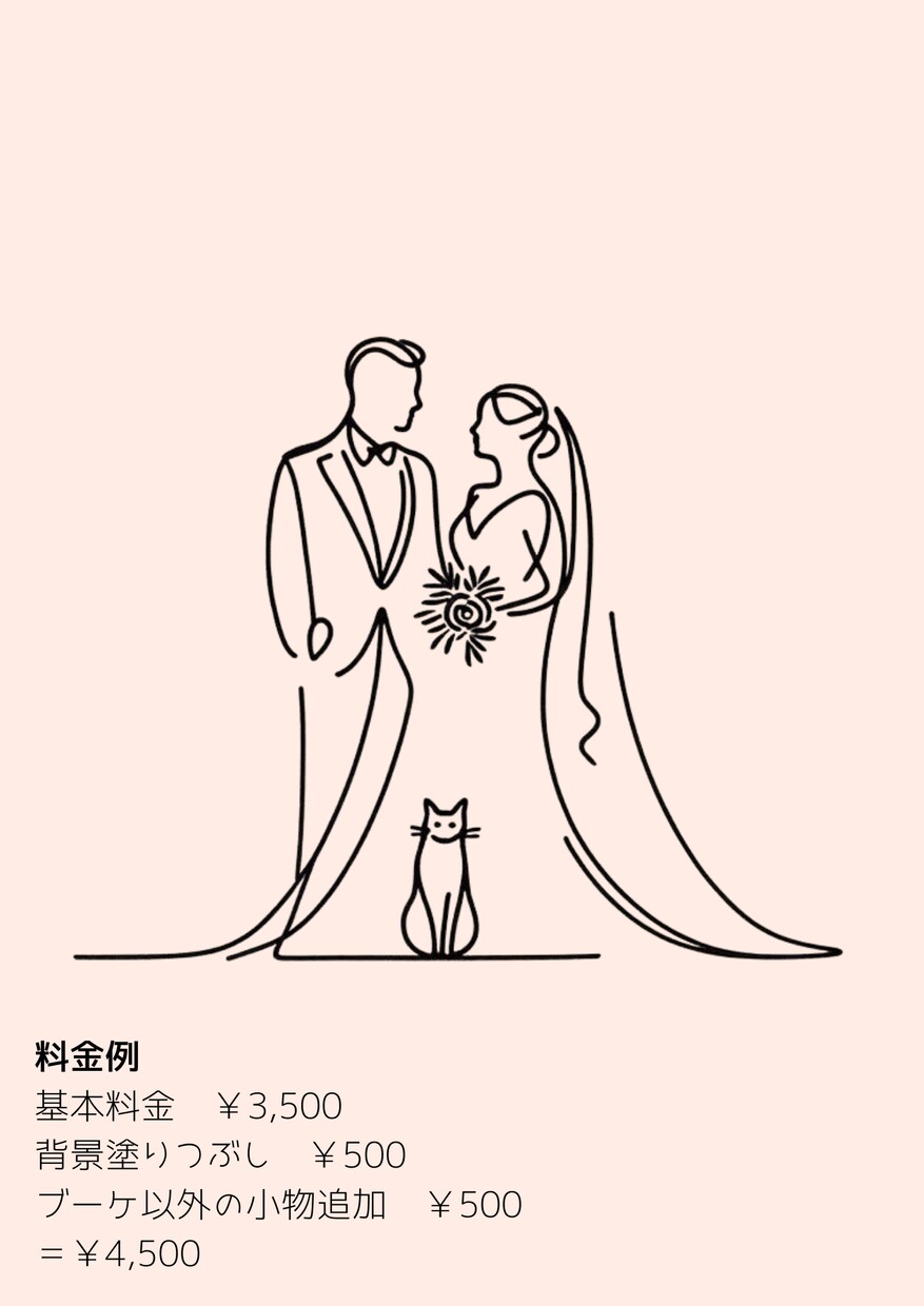 ペーパーアイテムに利用できるイラスト作成します 結婚式等で使えるオーダーメイドのイラスト作ってみませんか？ イメージ4