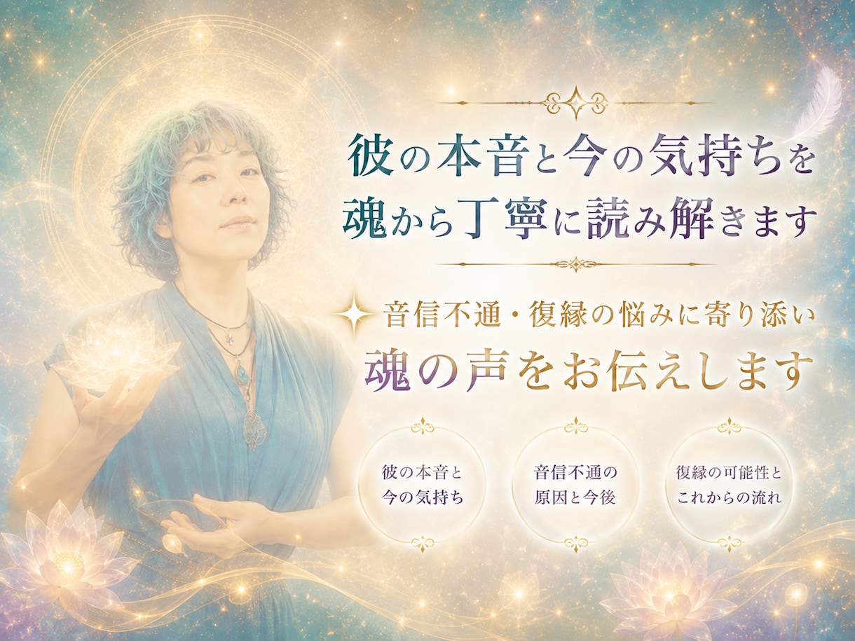 彼の本音と連絡が来ない理由を魂から読み解きます ✨今の気持ちとなぜこの状況なのか、今後の関わり方も視ます イメージ1
