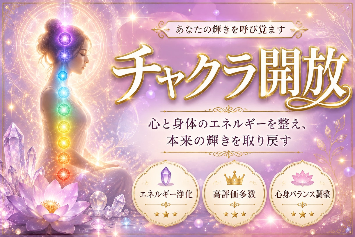 チャクラと潜在意識に働きかけ人生が好転します あなたの人生を輝かせる潜在意識覚醒セッション イメージ1