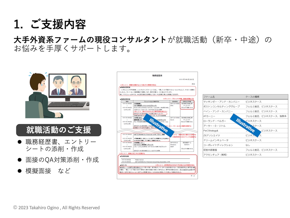 一流コンサルがES・職務経歴書の添削等します リクルーター・面接官を7年経験したプロが就職をサポート イメージ2
