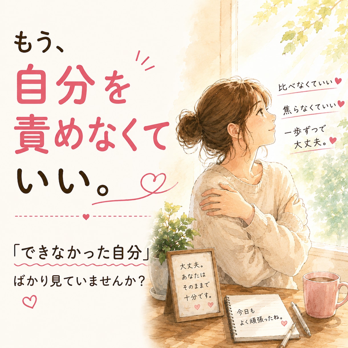 自分を責めてしまうあなたの気持ちを整理します 「またできなかった…」そんな自分責めを一緒にほどきます イメージ1