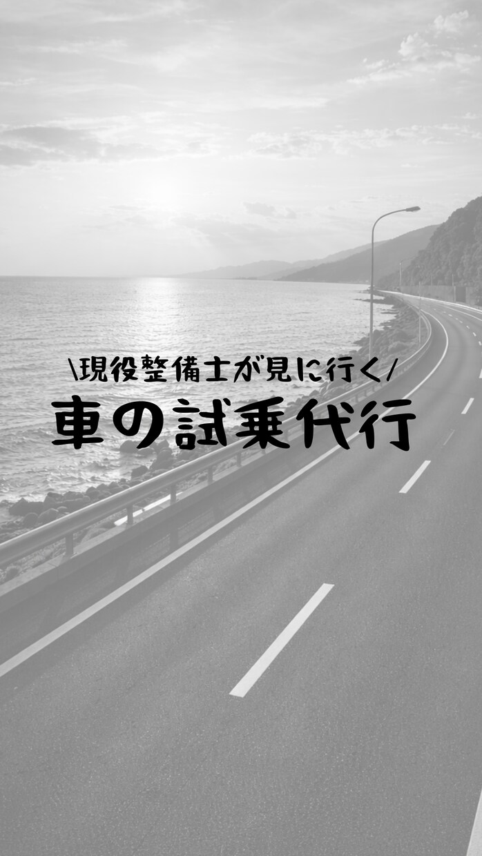 自動車整備士が車の試乗を代わりしにいきます 車の試乗を遠い人向けに代わりに試乗してお車を診断します イメージ1