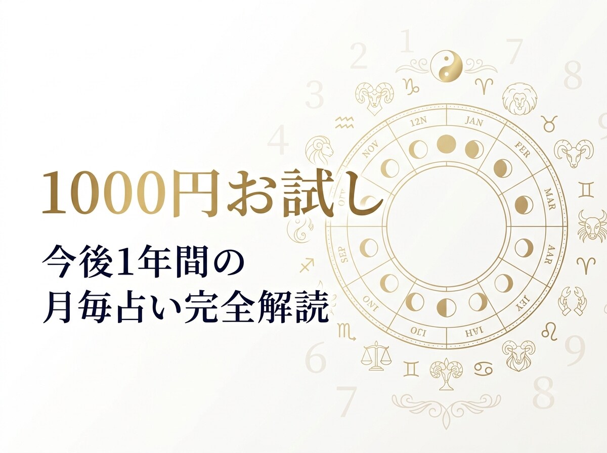 1年間の運勢をズバリ解読します ６つの占術を駆使し、吉月、注意月を示します。 イメージ1