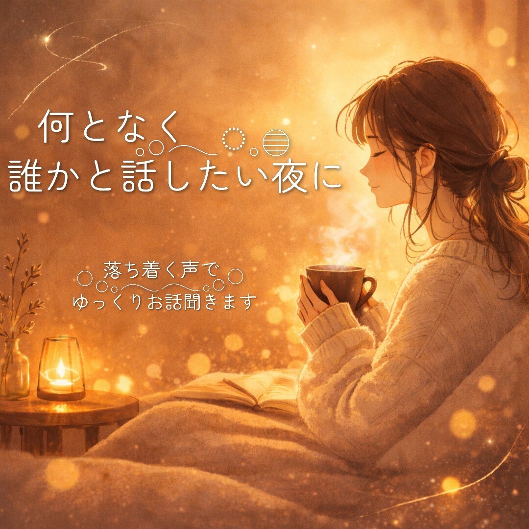 寝る前にお話聞きます 1分から歓迎。なんとなく話したいでも大丈夫です イメージ1