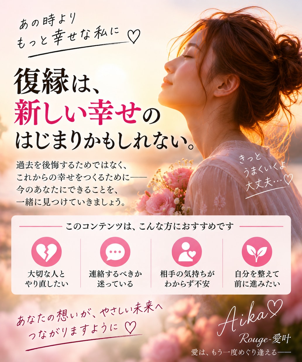 復縁するために今すべきことをお伝えします 鑑定実績6万人の愛叶が復縁の基本をまとめました イメージ6