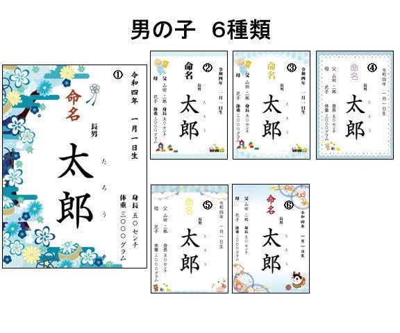 大切なお子様の【命名書・ベビーポスター】作成します データ渡しのみ、印刷してのお届けも可能です！ イメージ2