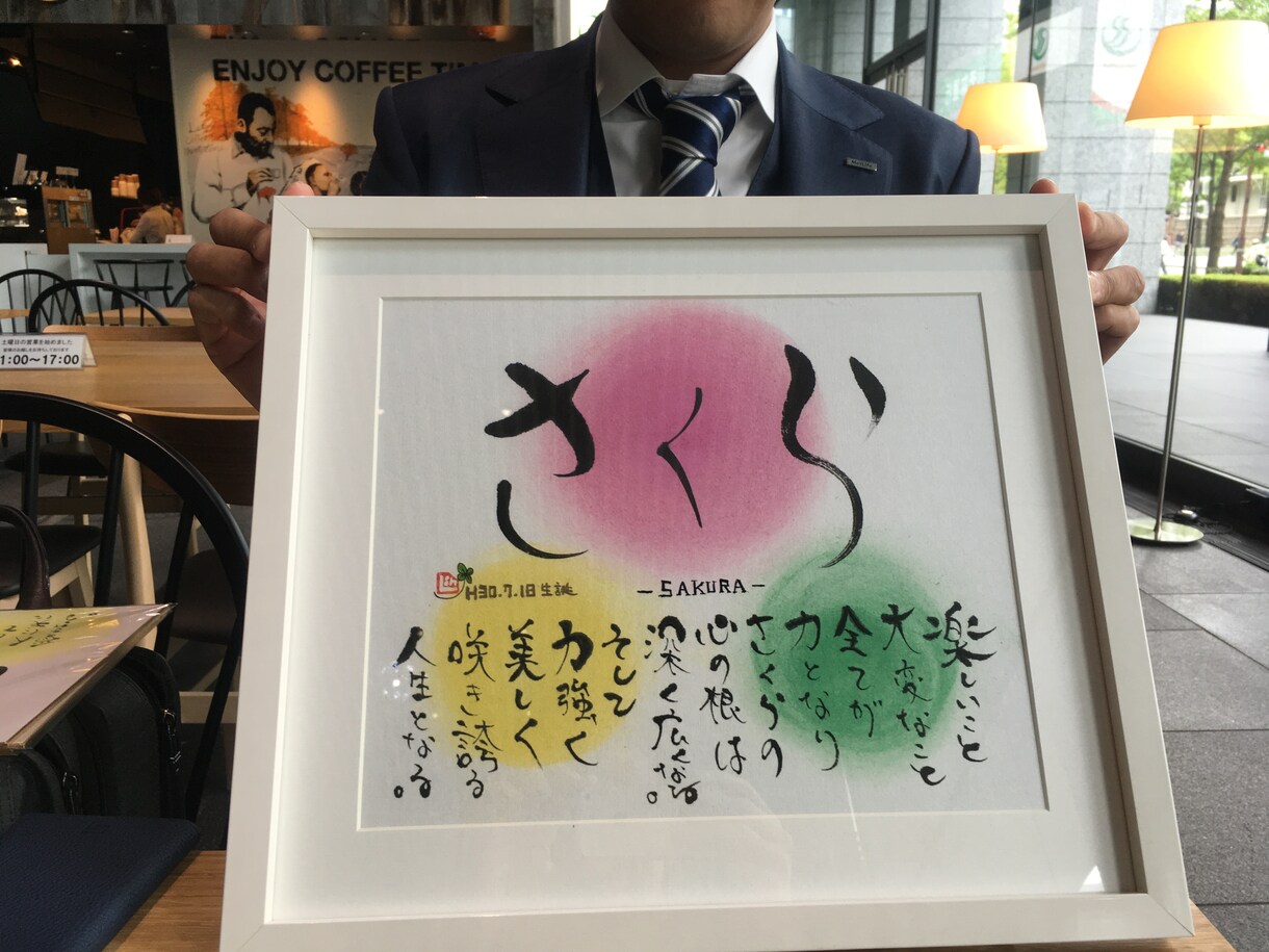出産祝いに大変喜ばれます お名前を世界に一つだけのartにします。 イメージ4