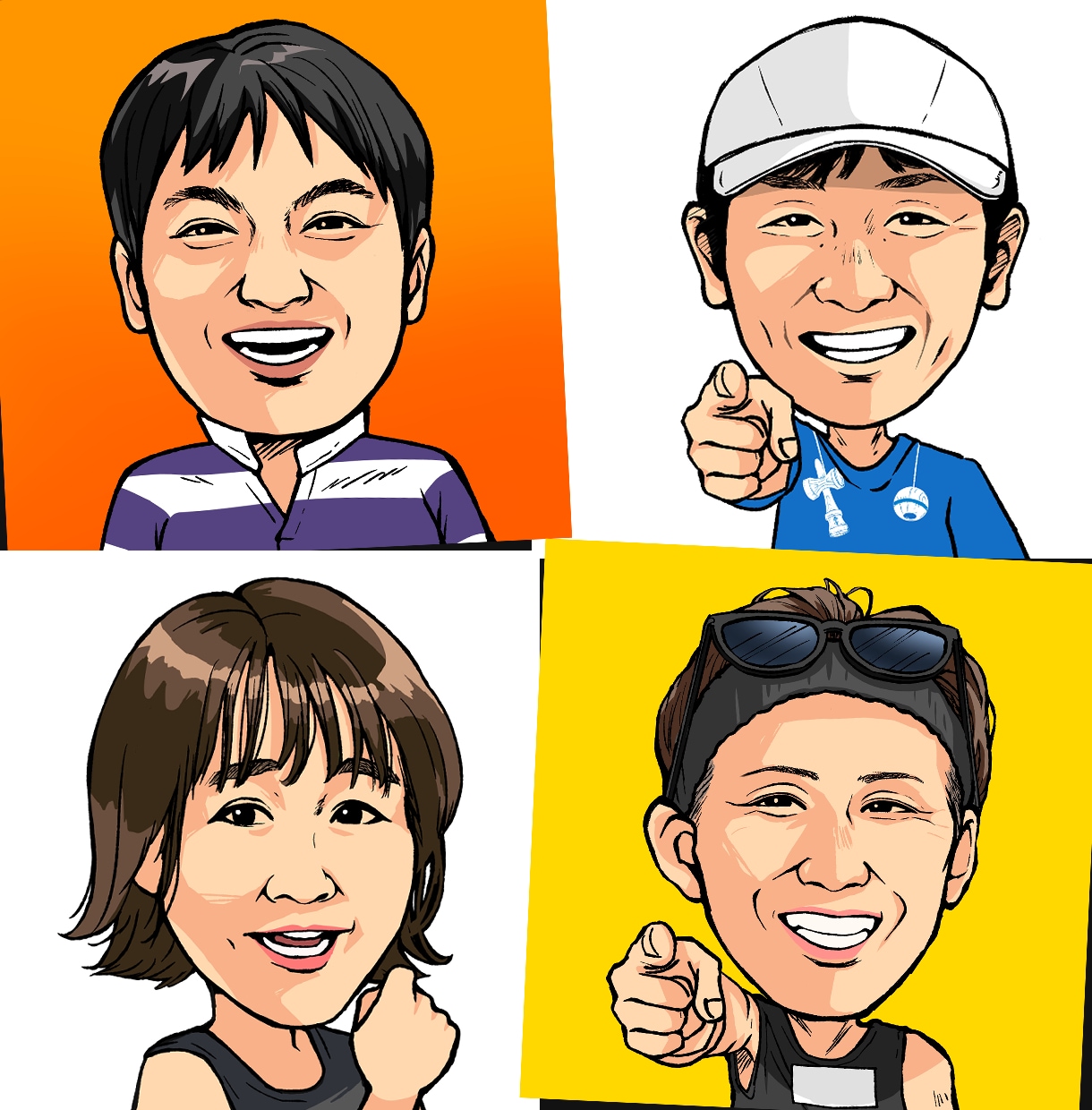 ソフト劇画タッチの似顔絵をお描きします あなたのお顔が漫画タッチのイラストに！ イメージ4