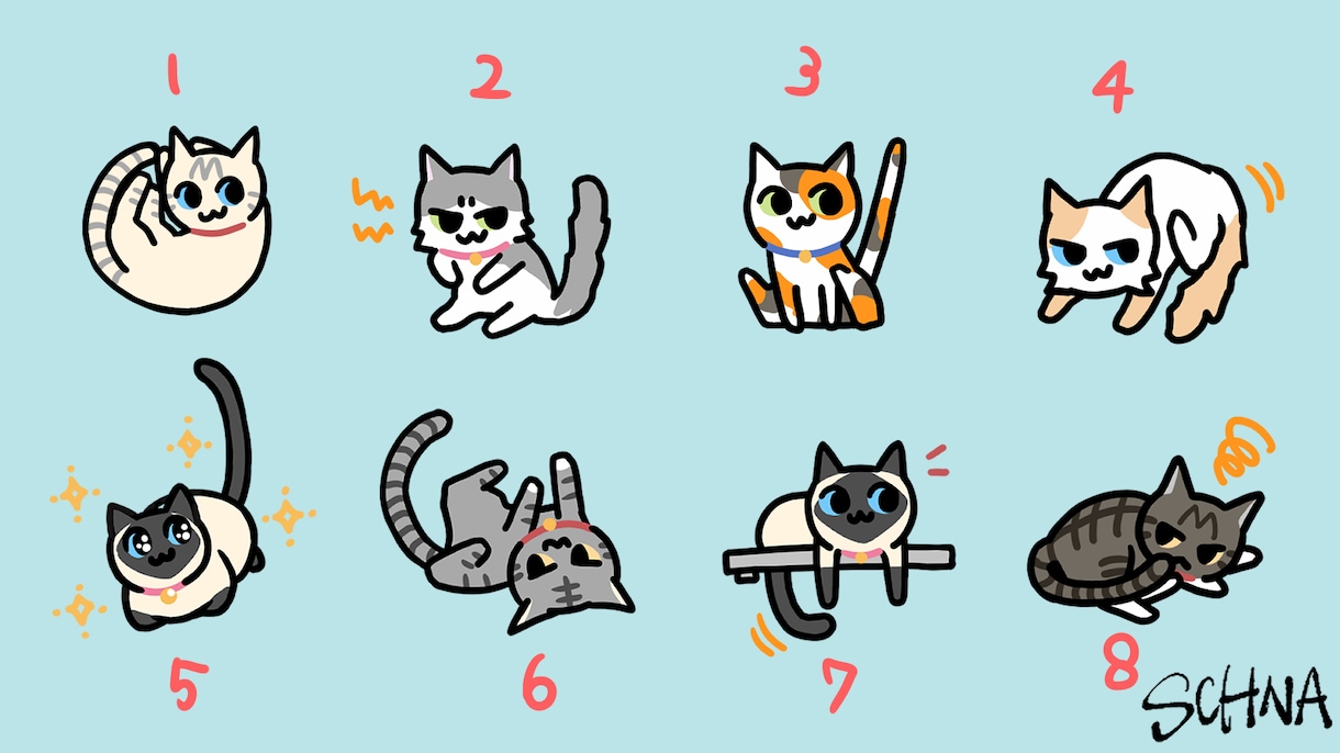 シンプル可愛い!猫イラスト描きます ペットイラスト・おうちの猫ちゃんをSNSアイコンなどに イメージ2