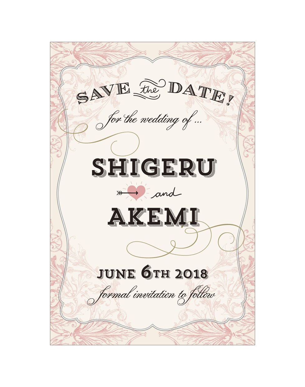 結婚式のお知らせをオシャレに♪作ります カスタムデザインで色も選べるSave the date♡ イメージ5