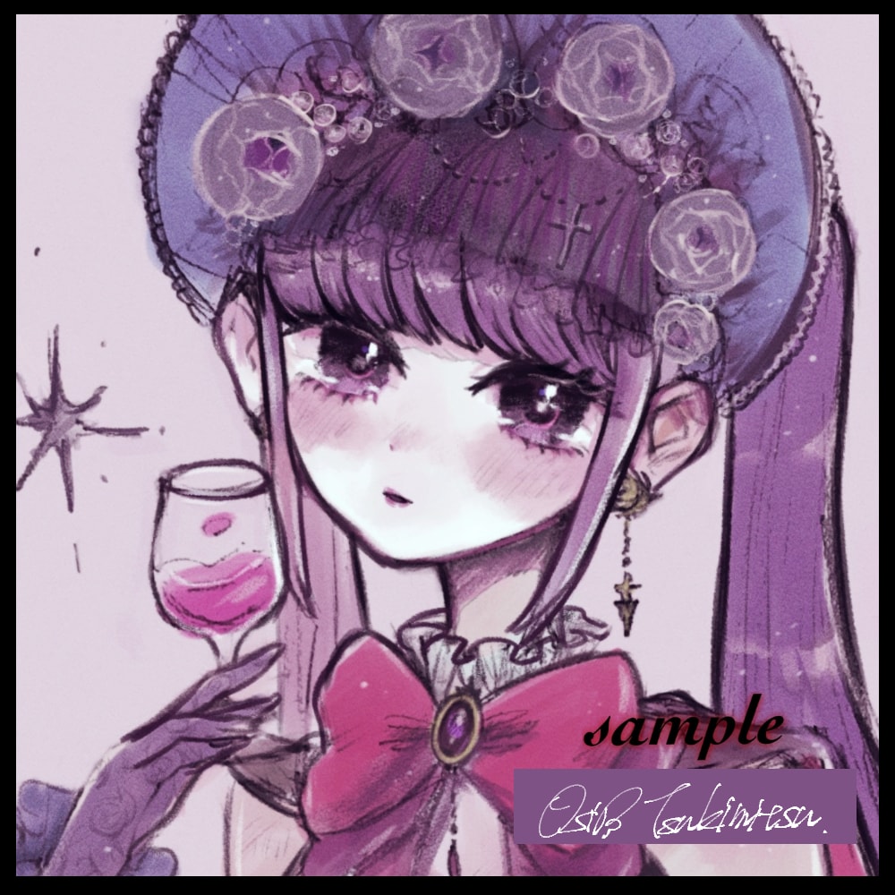 かわいいゴシック・お耽美アイコン・イラスト描きます アイコン、ヘッダー、グッズ、動画等にご活用ください♥ イメージ2