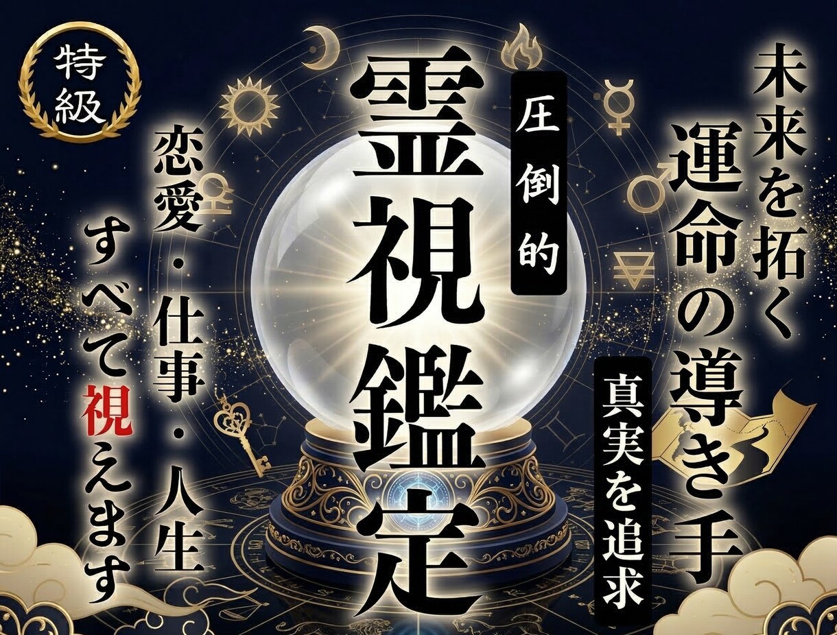 本気の霊視で、今後の人生導きます 恋愛も仕事も人生も、全て理想の道へ導きます イメージ1