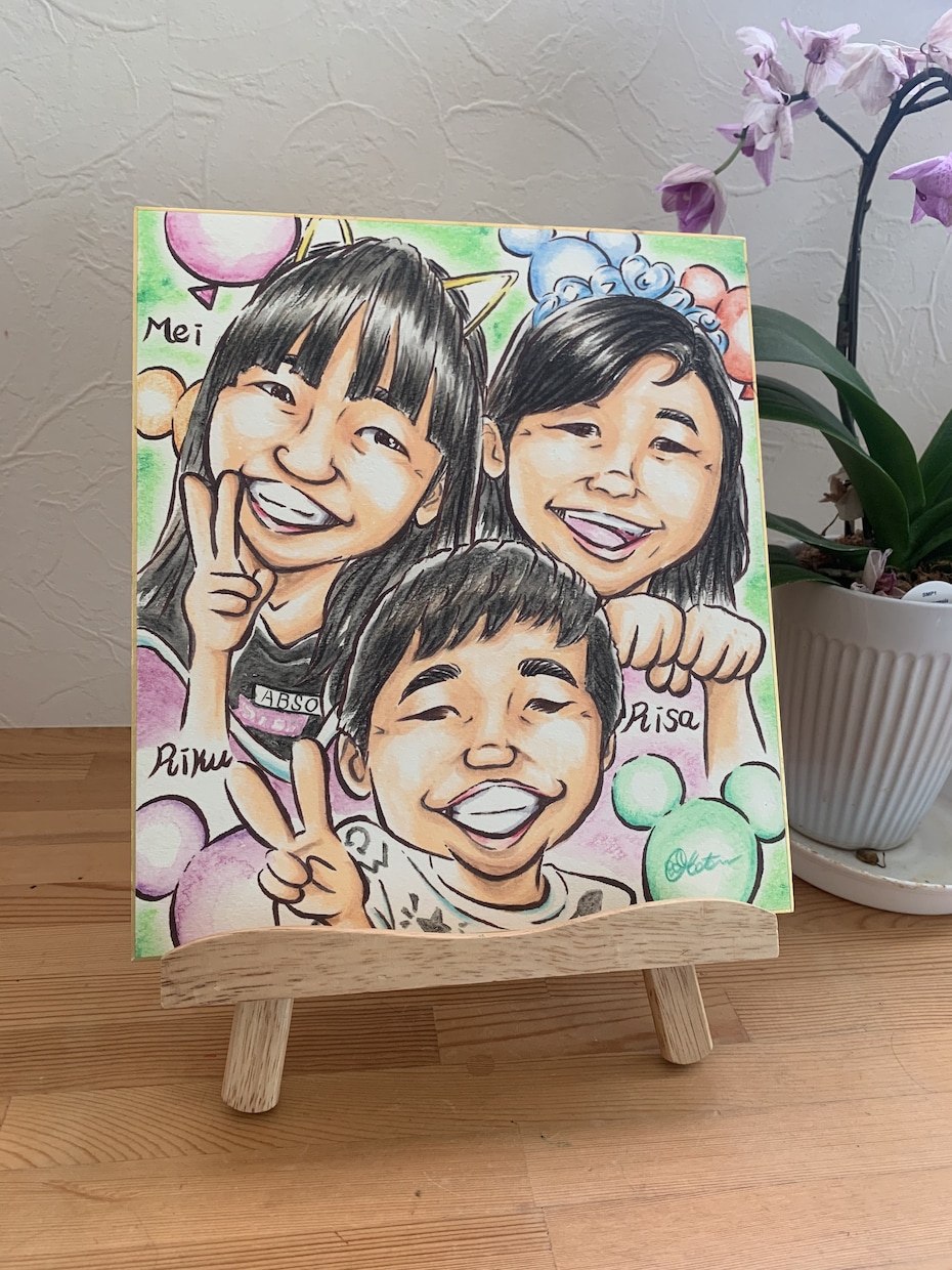 色紙サイズ⭐︎お子様の素敵な似顔絵を制作しますます ⭐︎誕生日、節句、子どもの日、入園、卒園祝いに⭐︎ イメージ2