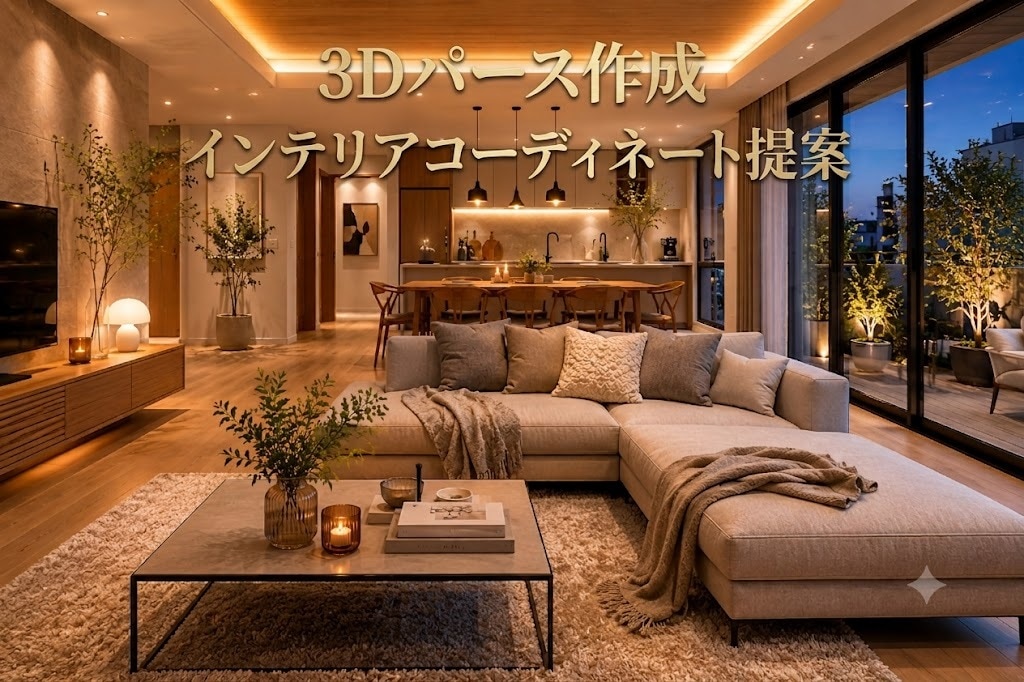 3Dパースでイメージしやすい空間をご提案します 現役インテリアコーディネーターが空間づくりをサポート イメージ1