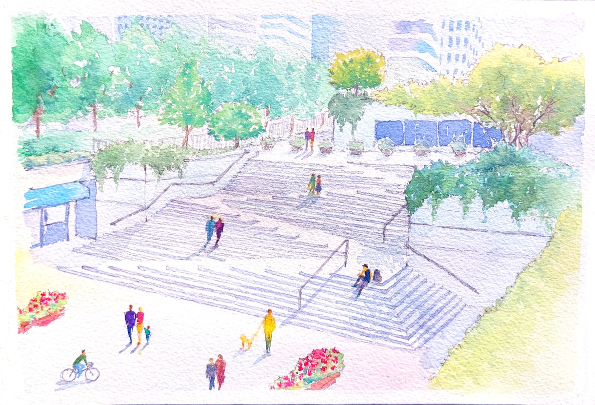 手描き！水彩画で建物や街並み・景色を描きます 旅行先の景色や思い出の場所をイラストで表現します！ イメージ5