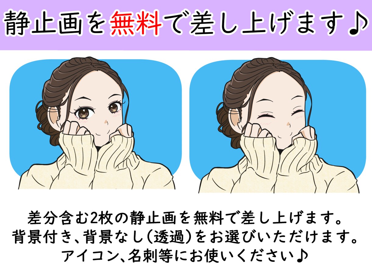 表情が変わるアニメーション似顔絵を描きます 商用利用可！特別なプレゼントや配信サイトの素材などに！ イメージ3
