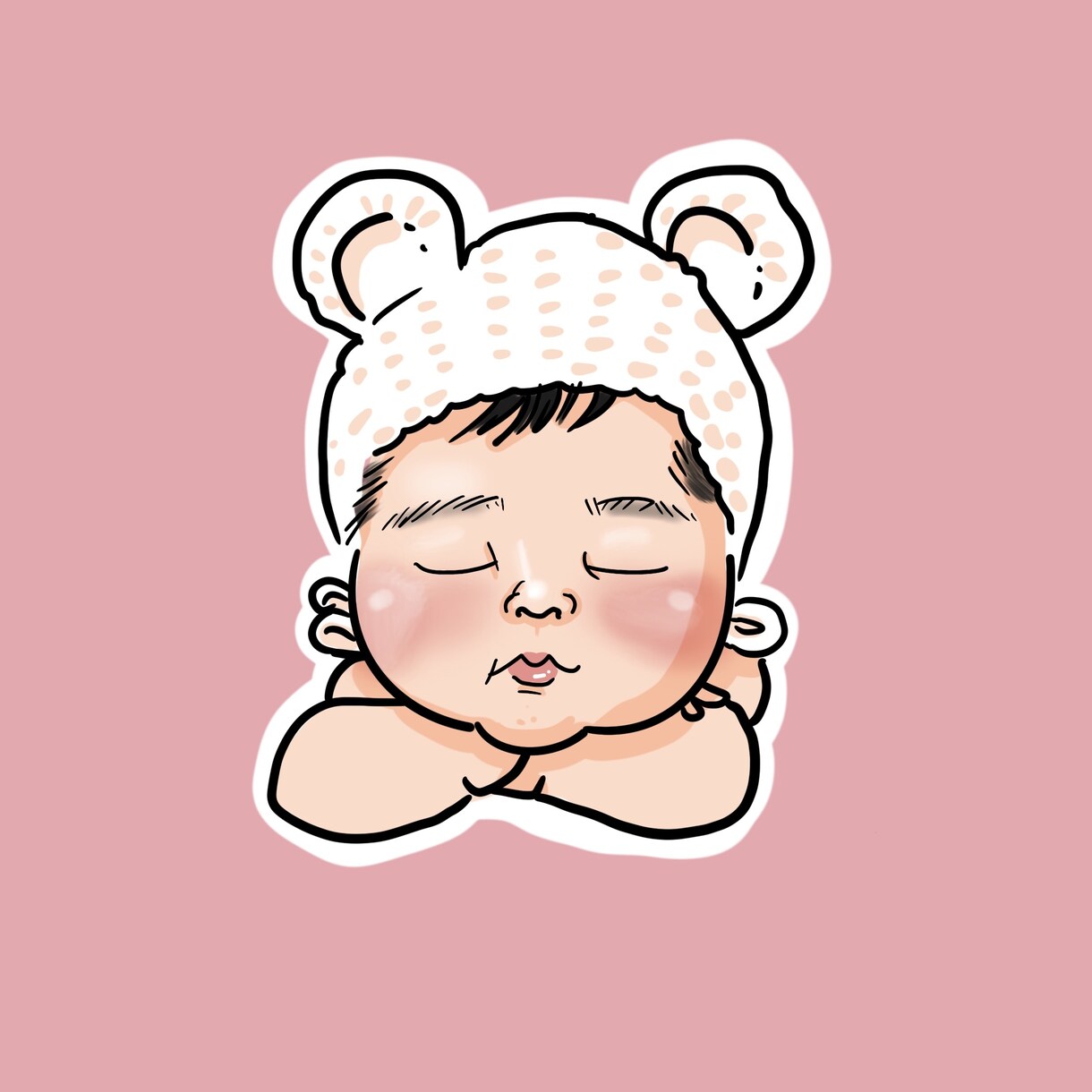 赤ちゃんのポップで元気な似顔絵かきます SNSアイコンやプレゼントにおすすめ★データ納品です イメージ5