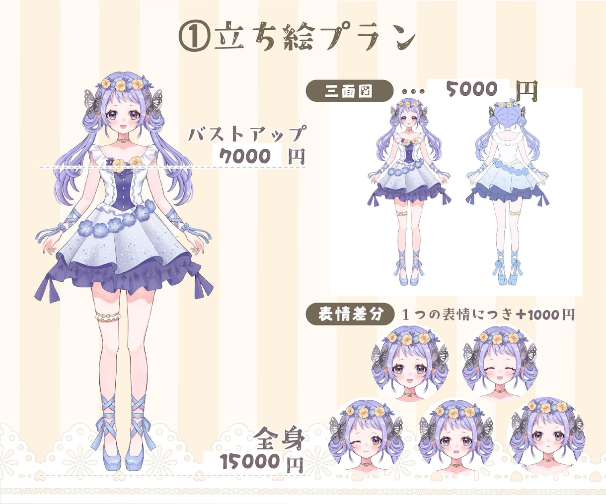 可愛いキャラクターデザイン&立ち絵をお描きます 商用OK◎Vtuber、イリアム、ゲームの配信等に♡ イメージ9