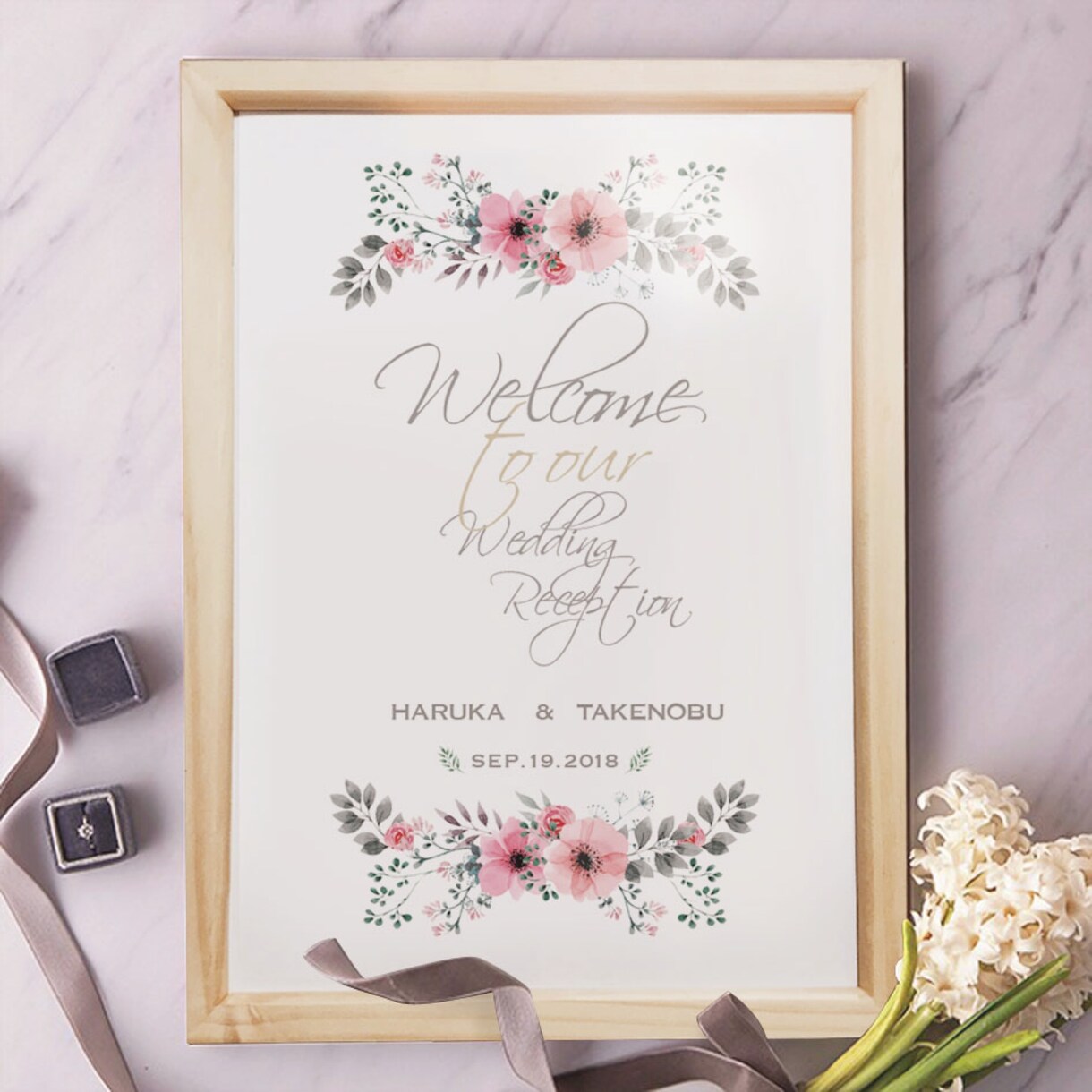 フレーム付で楽ちんかわいいウェルカムボード作ります 友人の結婚式やフォトウエディングに！インスタ映えする商品です イメージ2