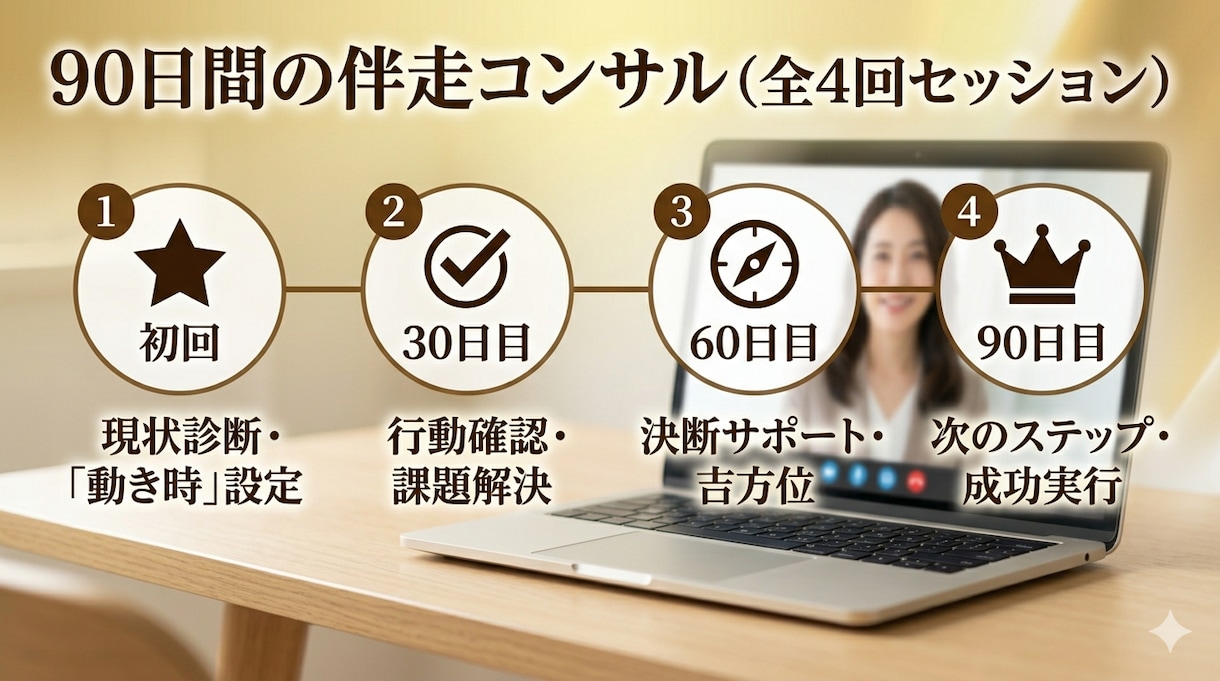 人生の決断を後押しする90日フルサポートします 人生の岐路で迷わない。あなたの「最適なタイミング」が分かる イメージ5