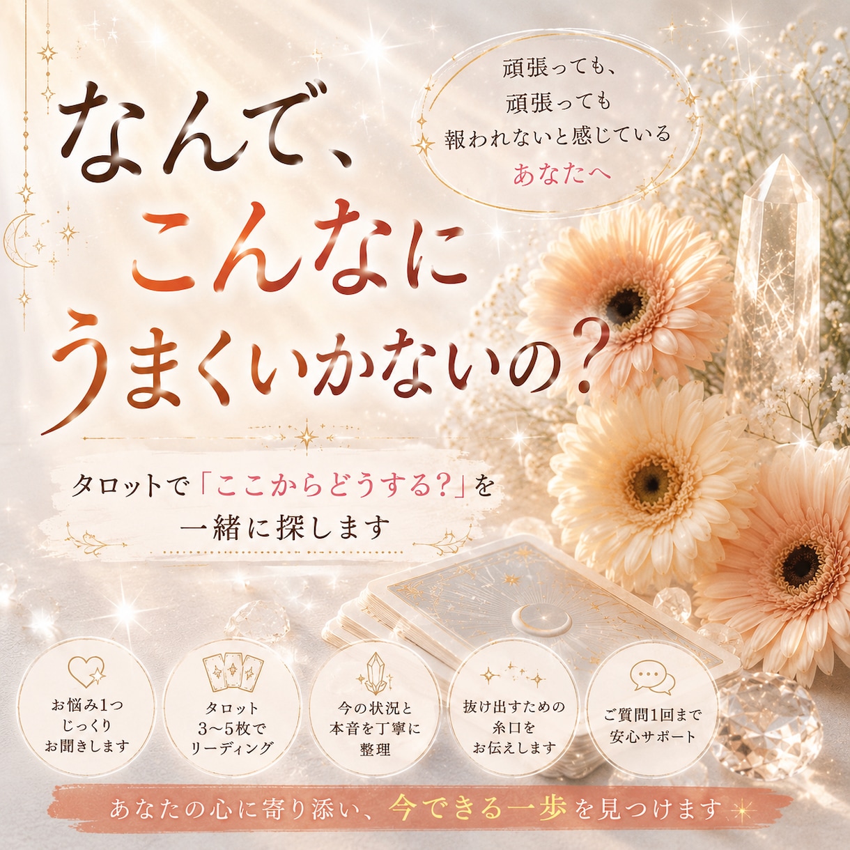 どうしたらいいか分からない…抜け出す糸口探します うまくいかない時、タロットで「ここからどうする？」を探します イメージ1
