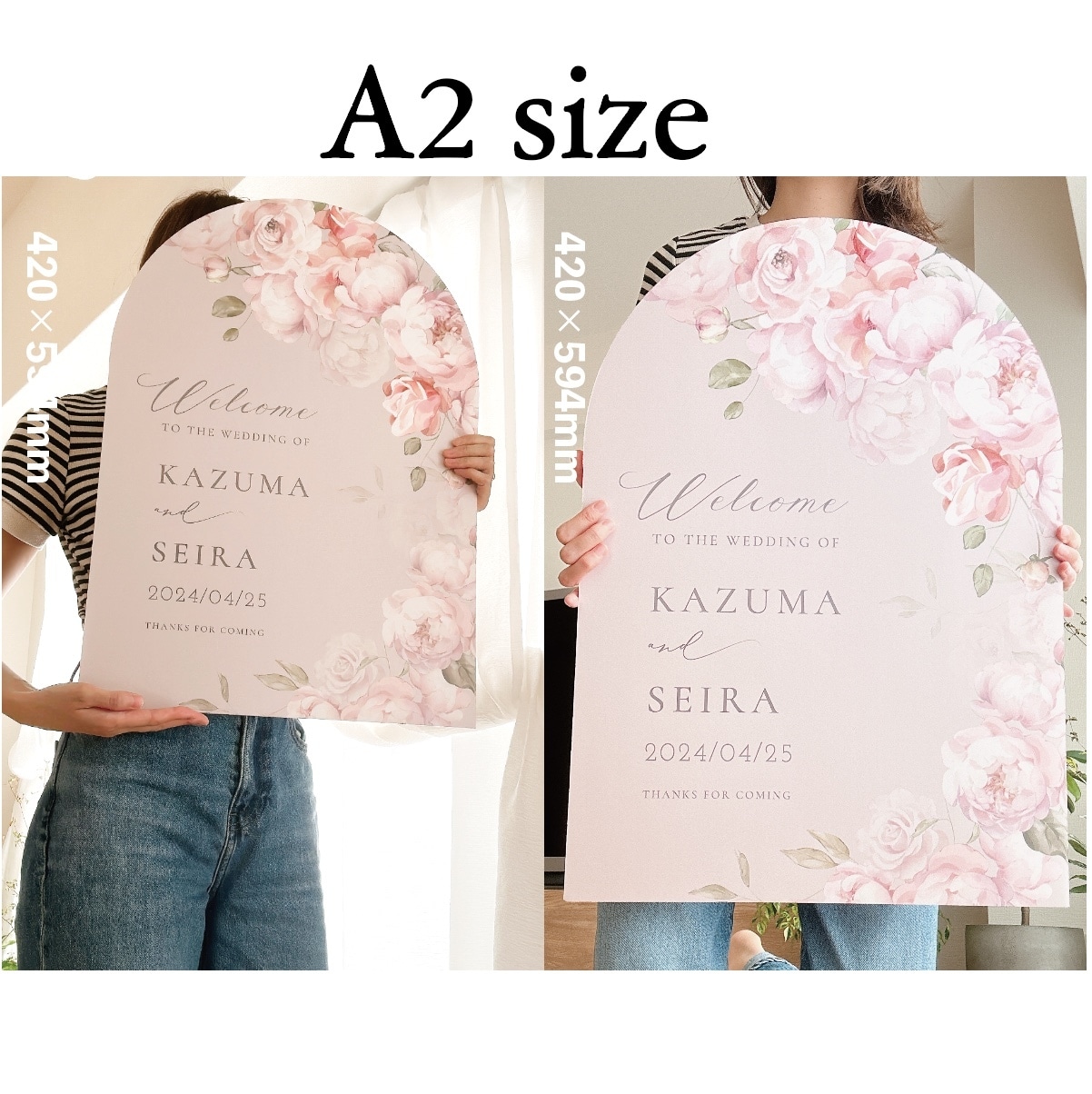 アーチ型✴︎お洒落なウェディングパネル作成します 選べる種類A4/A3/A2/A1対応♪配送後開けてすぐ飾れる イメージ7