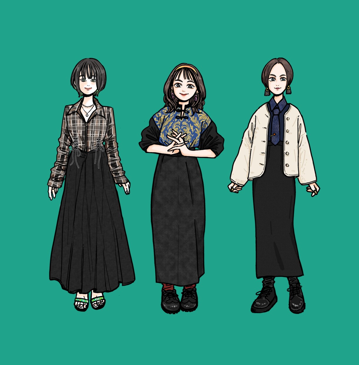 全身イラストスナップお描きします スナップ写真のようにあなたの全身をイラスト化します。 イメージ2