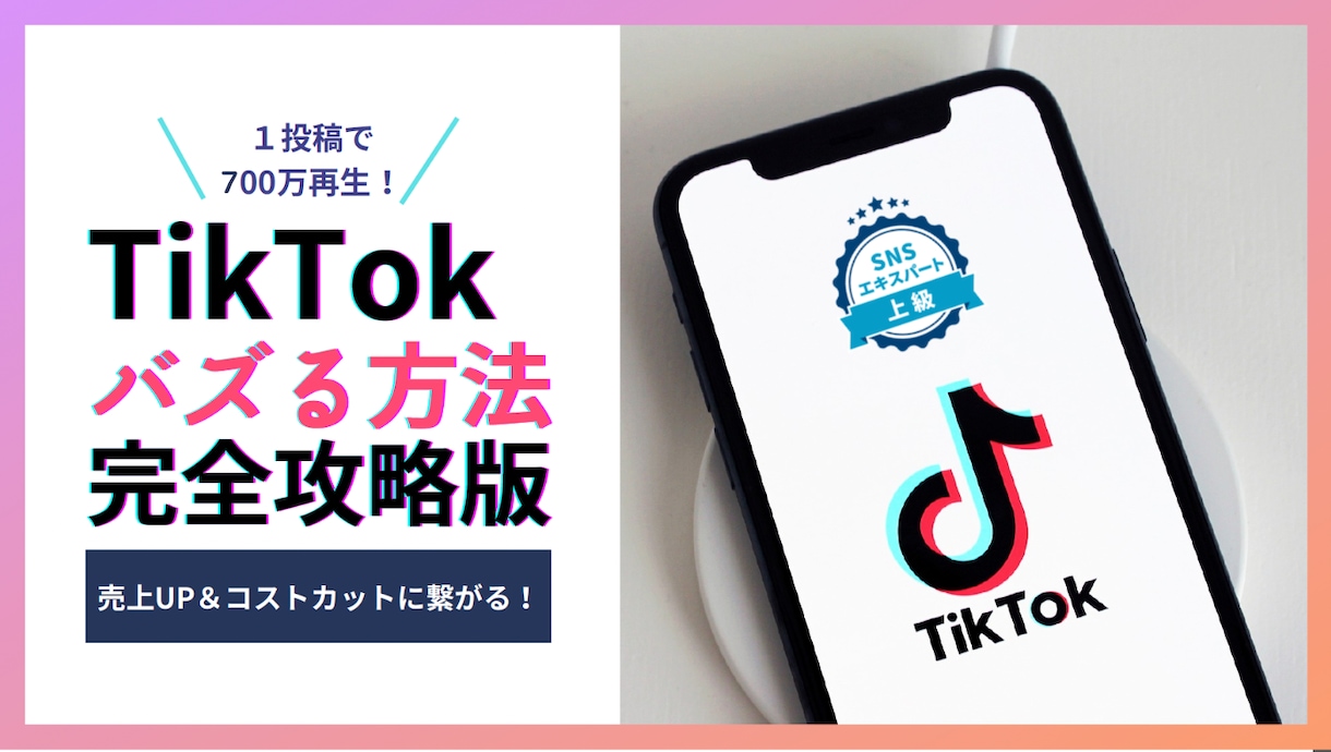 TikTok1000万回再生バズらせる方法教えます 事例、アカウント設計、アルゴリズム、企画、投稿、分析、SEO イメージ1