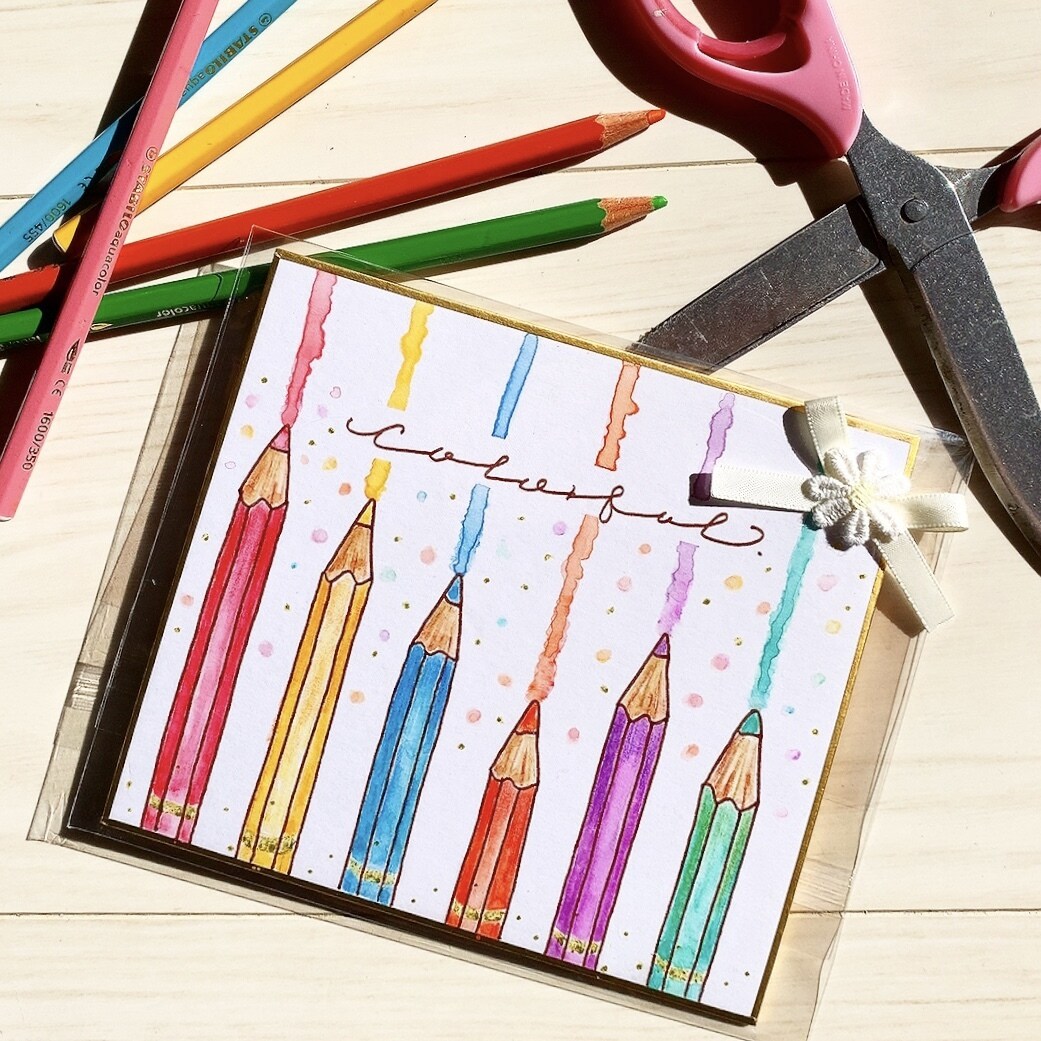 水彩画色紙屋がお好きなイラスト描きます 12cm×14cmの、色紙に水彩画イラスト描きます イメージ8