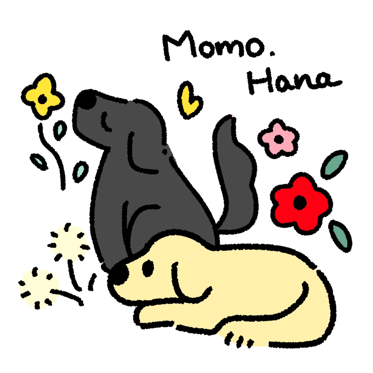 ペットのアイコン背景込みでお描きします 参考画像のような画風でゆるかわいい絵をお描きします。 イメージ1