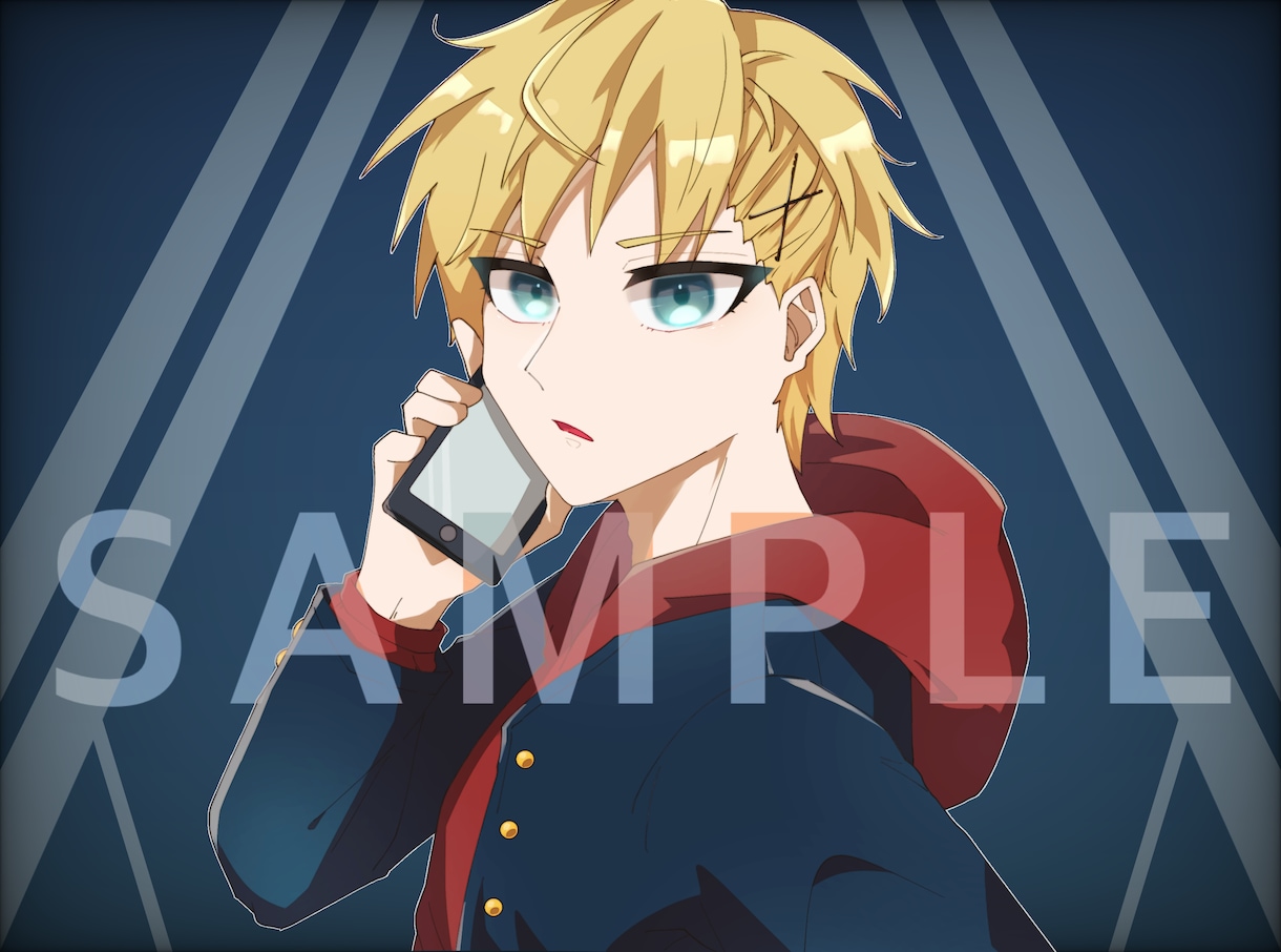 一枚絵、立ち絵描きます 表情が豊かで、色味がはっきりしてます。 イメージ1