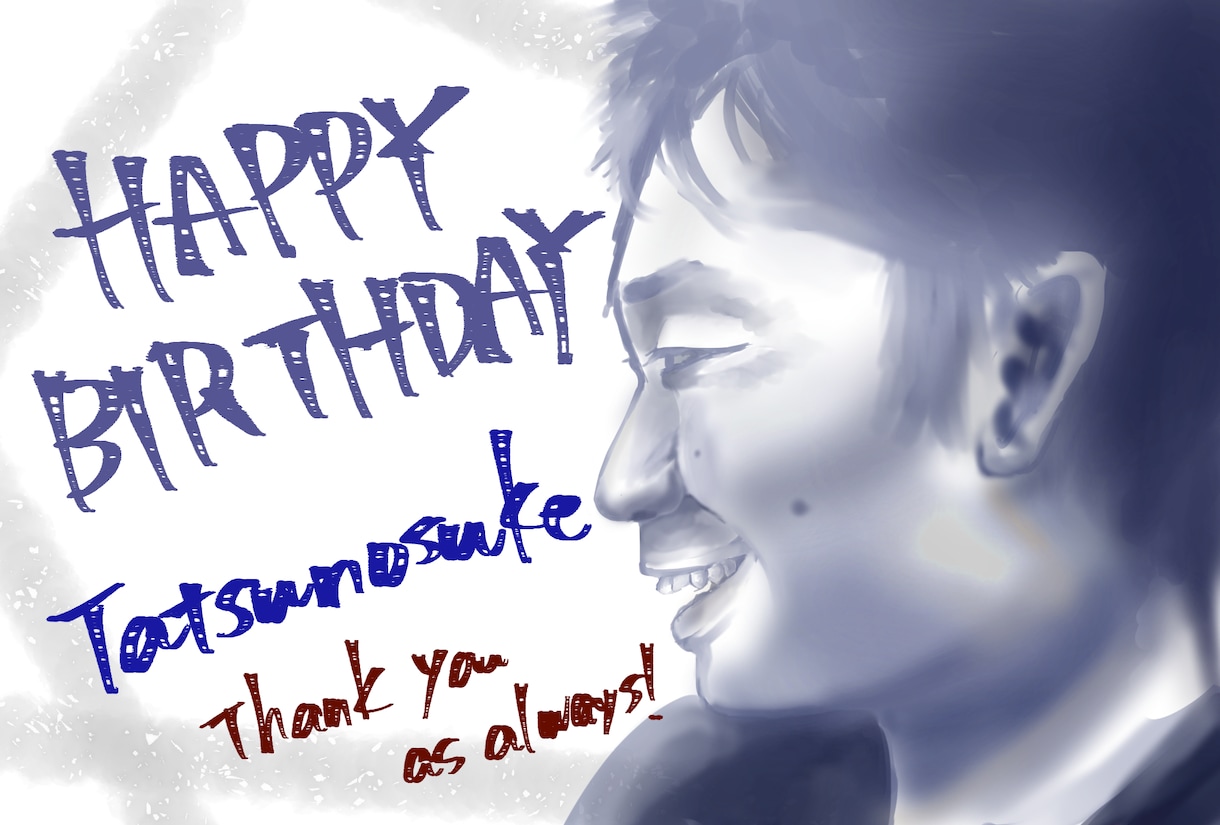 誕生日や記念に꙳★*ﾟ似顔絵描きます 落ち着いたトーンのイラストです✨ イメージ2