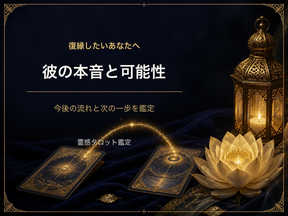 復縁の可能性と彼の本音を霊感タロット鑑定します 別れた理由と今の距離から、復縁へ向けた一歩を読み解きます イメージ1